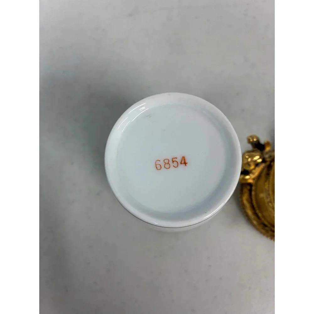 Vintage‎ Stylebuilt NY 24K Gold Plated Cherub Porcelain Tumbler Cup Regency
